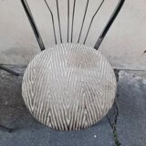 Pair of tubular metal bistro chairs