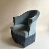 Blue velvet frog armchairs