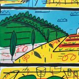 François boisrond. summer triptych. lithograph signed and framed