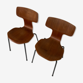 Ensemble de 2 chaises vintage Arne Jacobsen hammerheads en teck