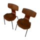 Set of 2 vintage Arne Jacobsen hammerheads chairs in teak