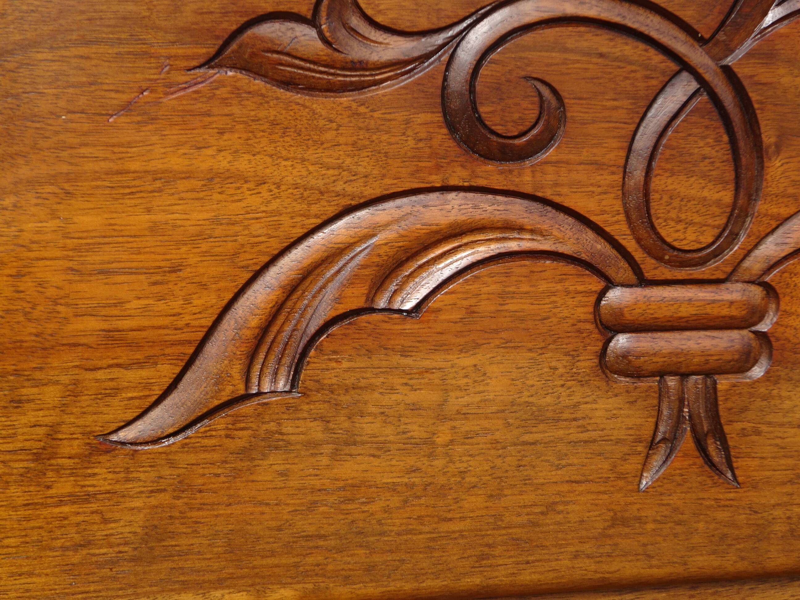 Large sideboard in walnut, black marble