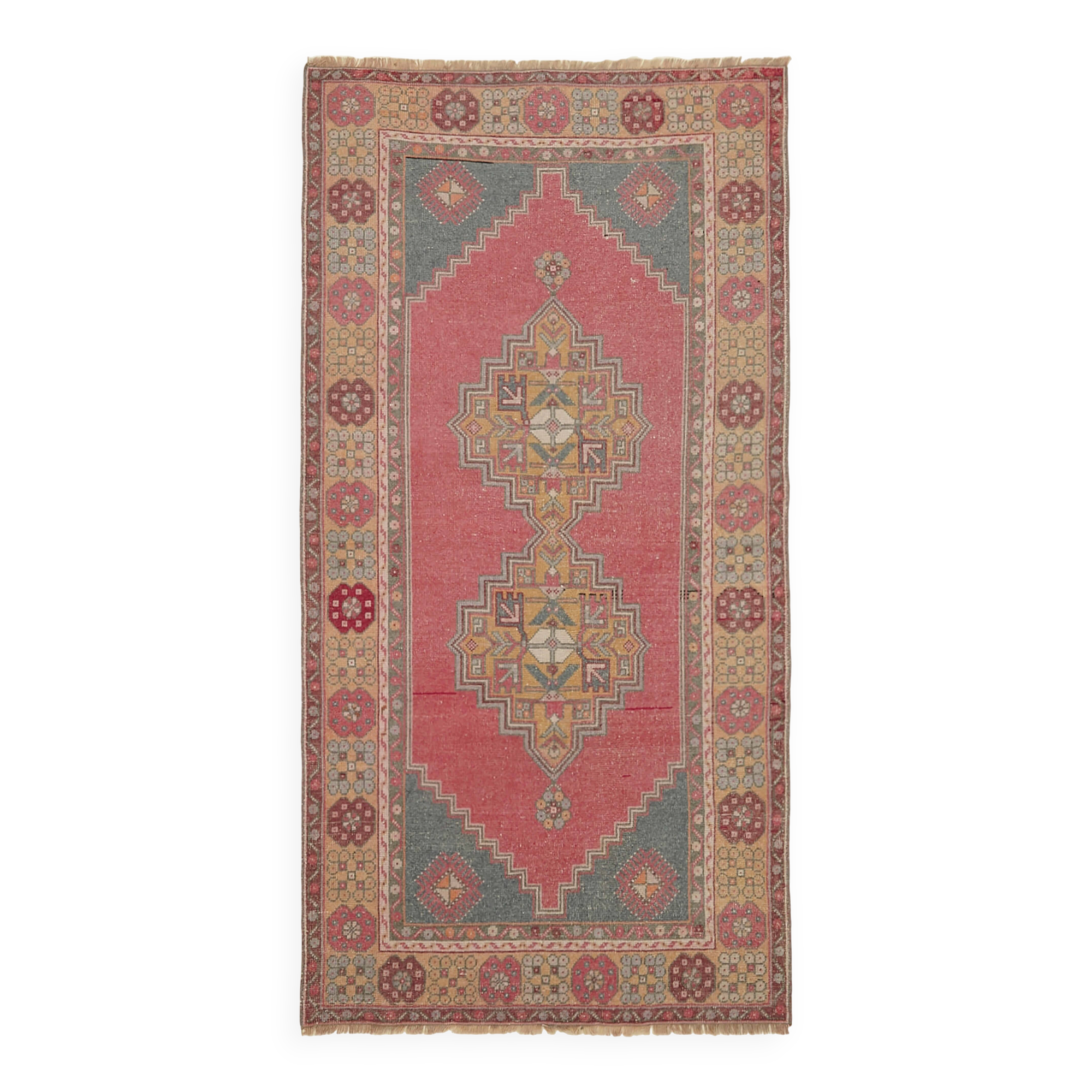 Turkish Vintage Anatolian Rug 115 cm x 219 cm