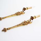 1950's Solid brass 'Swan' wall sconces