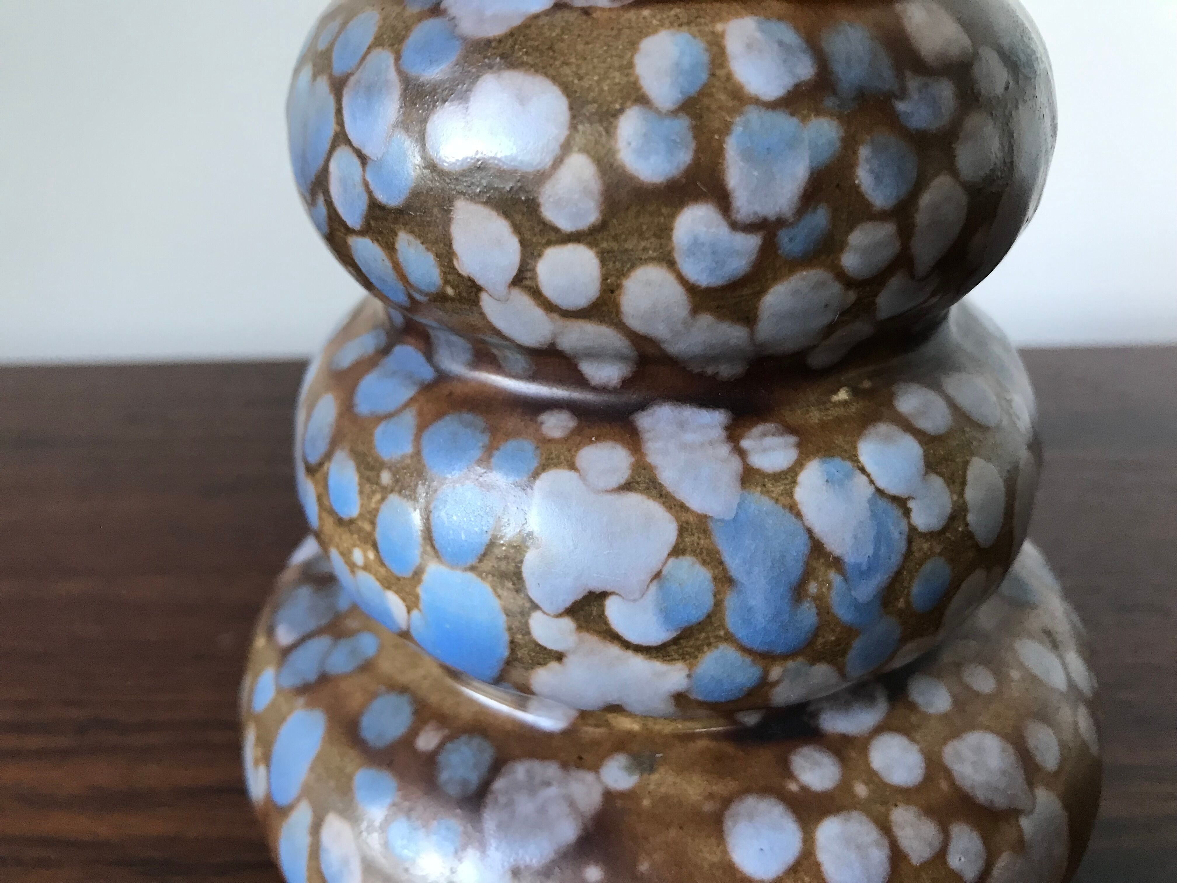 Speckled ceramic vase, Belgium, circa 196O.