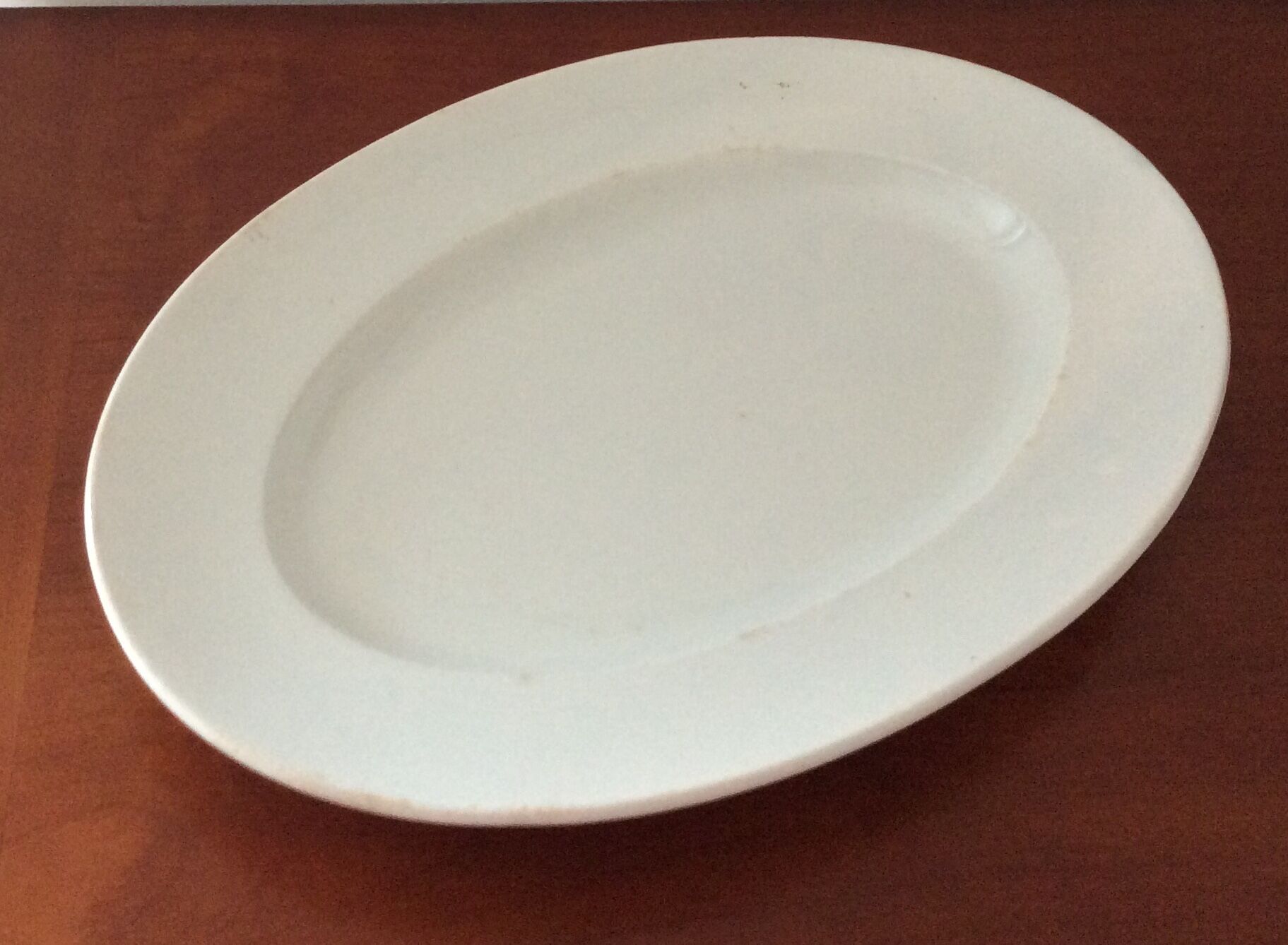 Old oval white dish veillard bordeaux