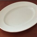 Ancien plat ovale blanc  veillard bordeaux