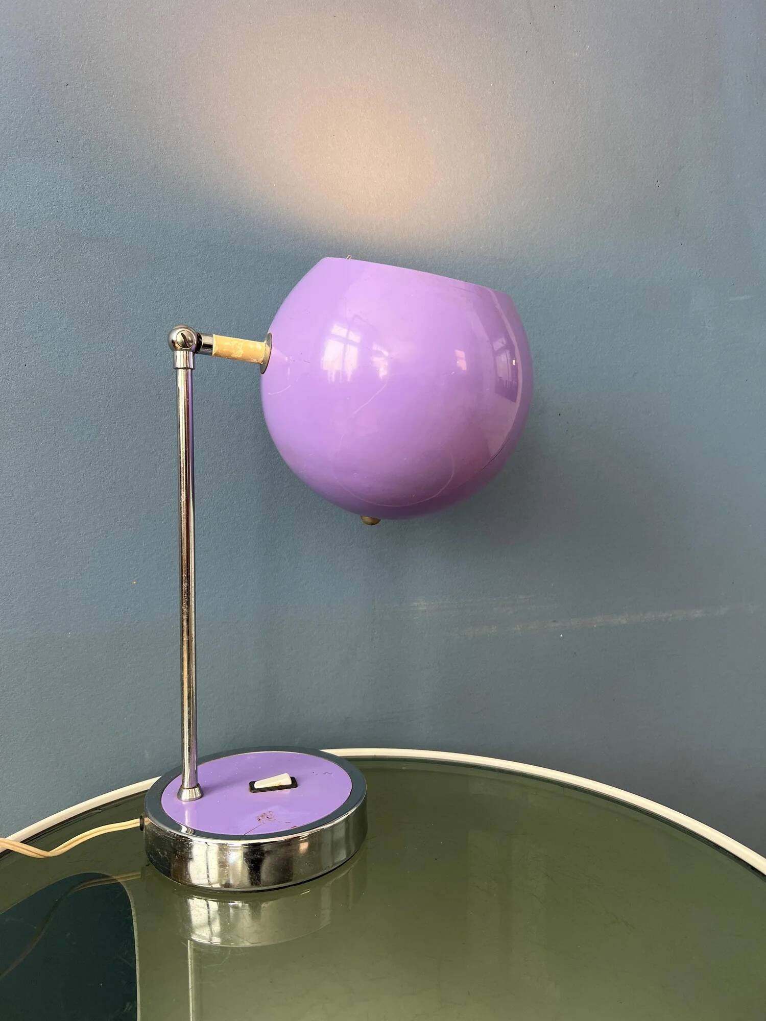 Vintage purple Herda space age eyeball desk lamp