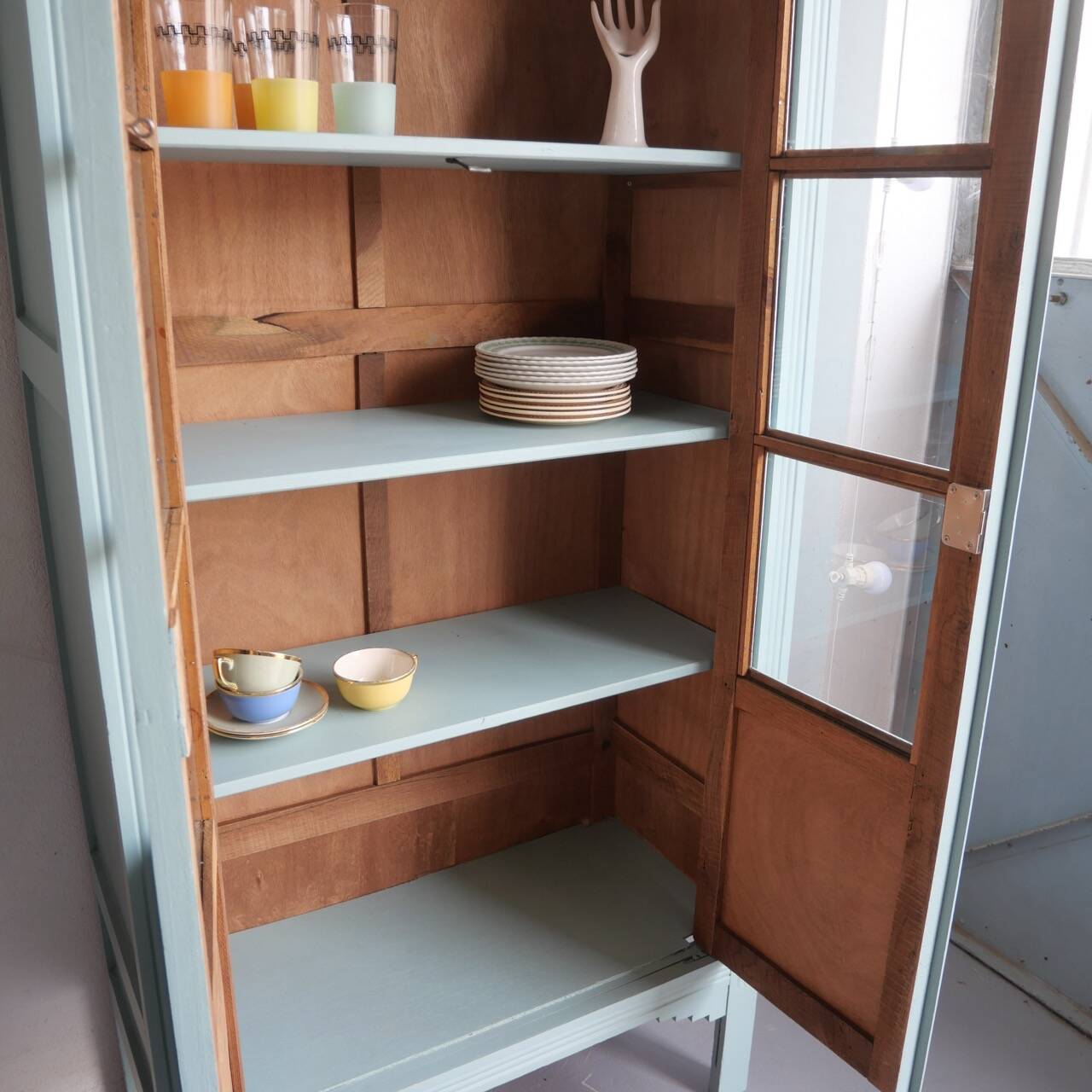 Renovated antique display cabinet