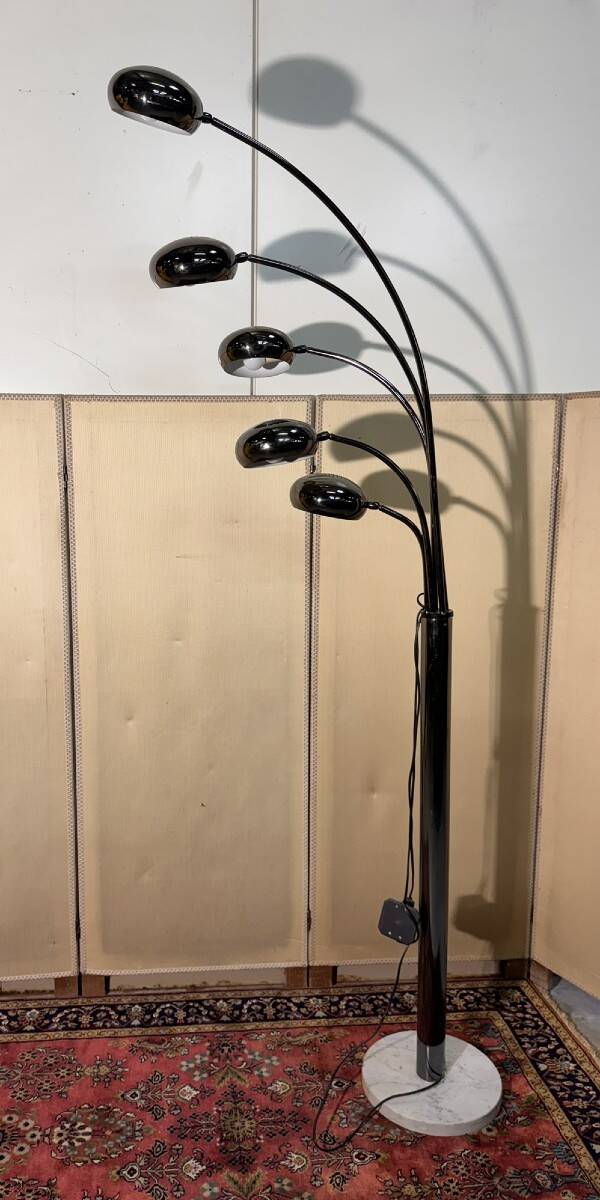 1990s design metal lamp with 5 light arms