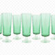 6 old champagne flutes luminarc green clear h14 cm