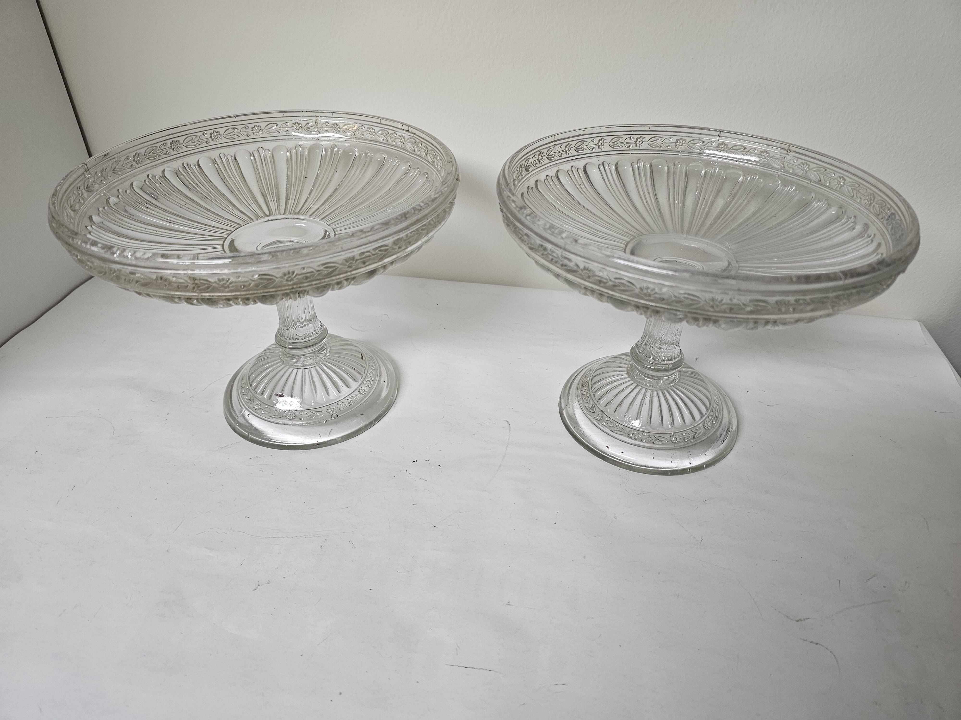 Ensemble 2 coupes compotiers en verre