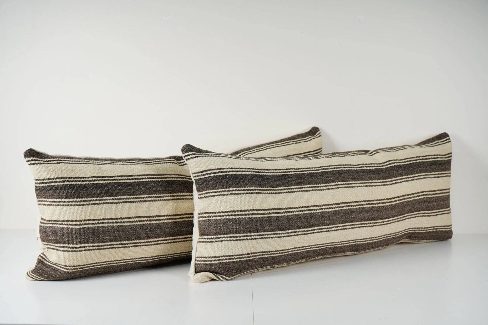 Lot de 2 housses de coussin kilim vintage 41x102 cm