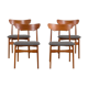 Set of 4 Schønning & Elgaards Danish teak chairs in gray wool upholstery