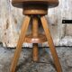 Vintage Light Wood Tripod Screw Painter's Stool #A632