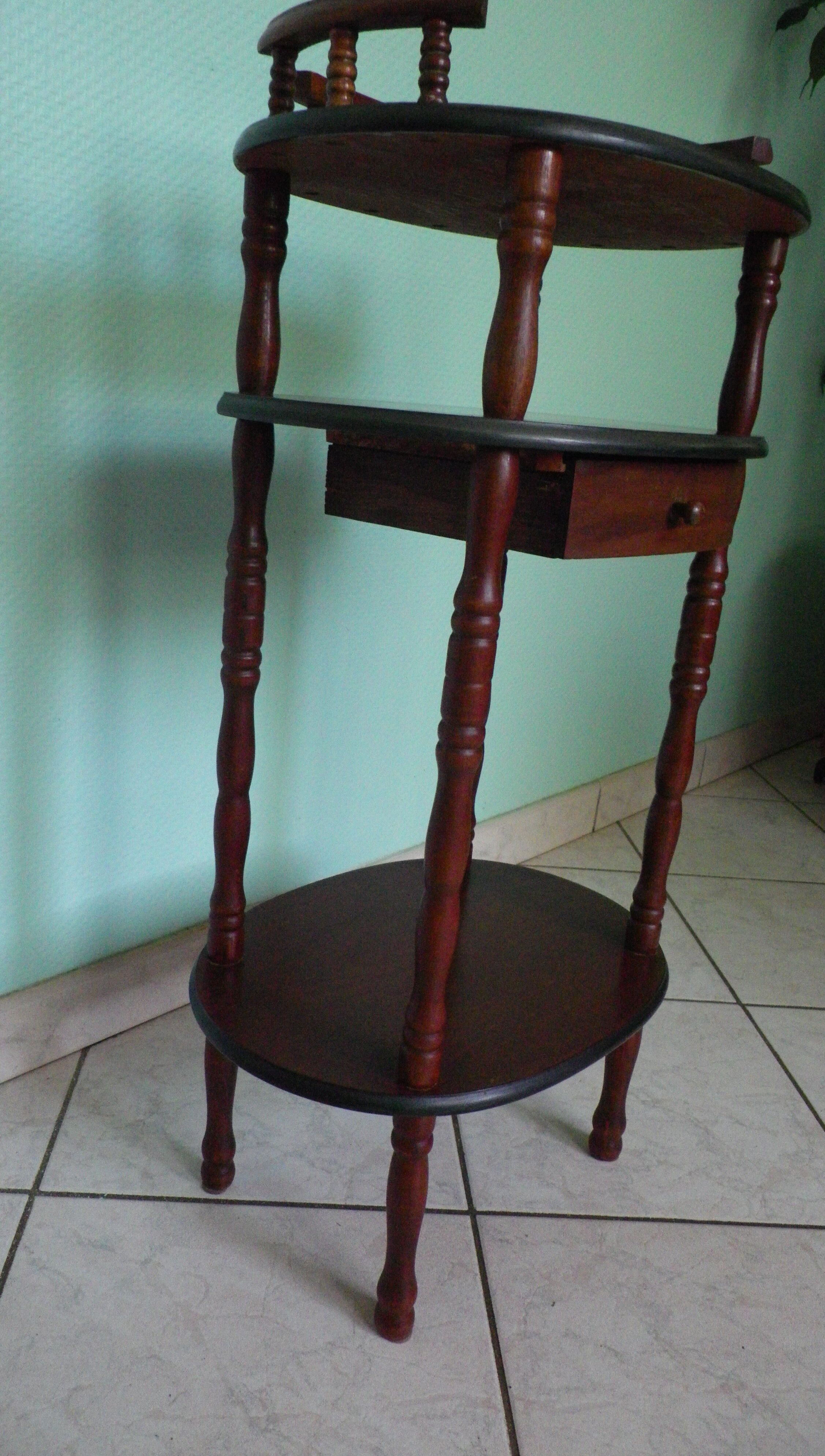 Telephone extra cabinet, wooden, 3 trays, 1 drawer