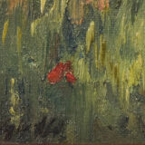 Impressionist oil of villa and palm trees