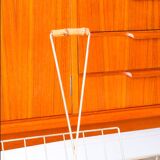 Magazine rack in gilded brass and bamboo handle, 1950