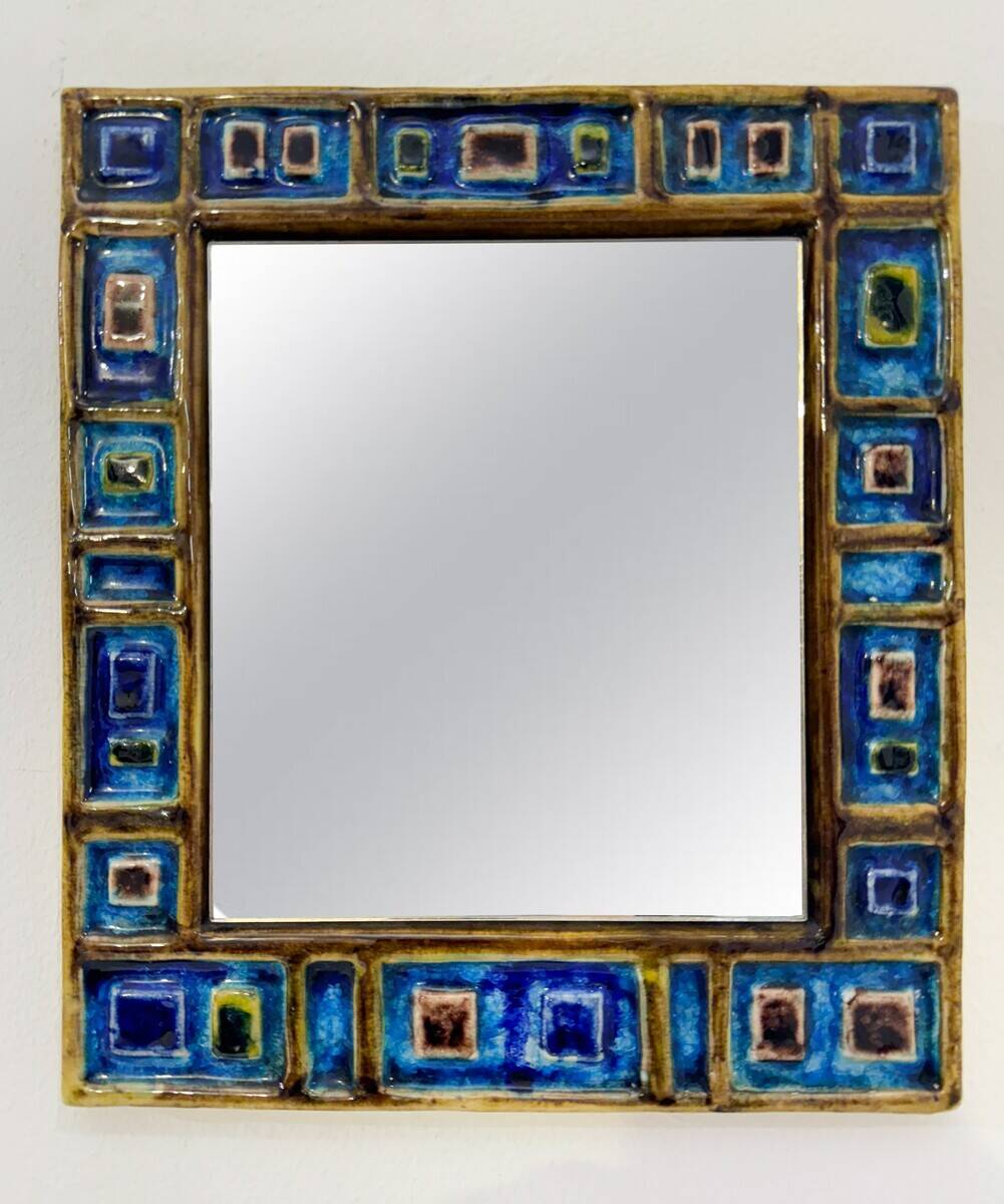 Miroir en céramique mid century