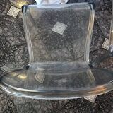 2 transparent plexiglass chairs