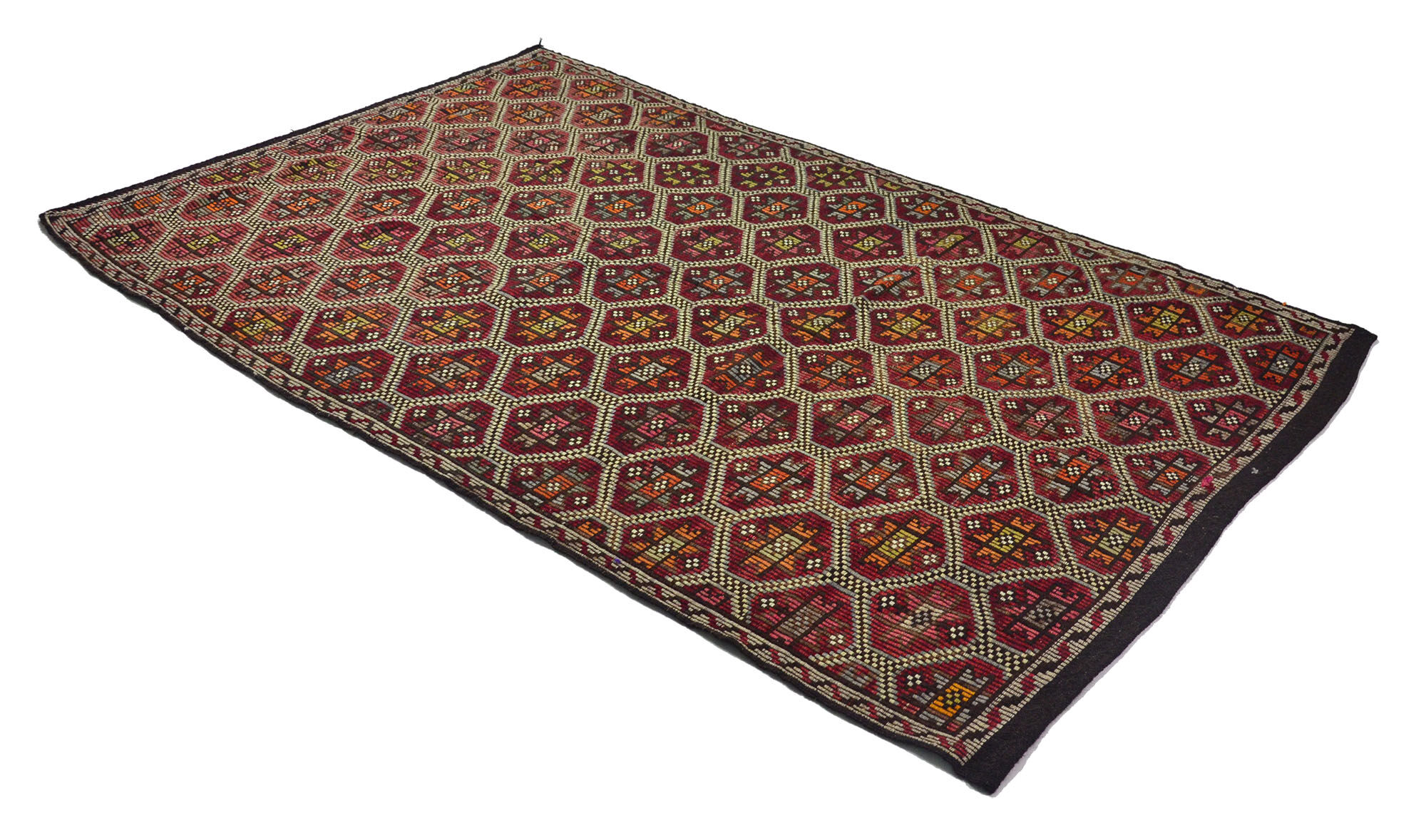Anatolian handmade kilim rug 295 cm x 182 cm
