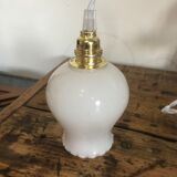 Vintage white glass pendant lamp