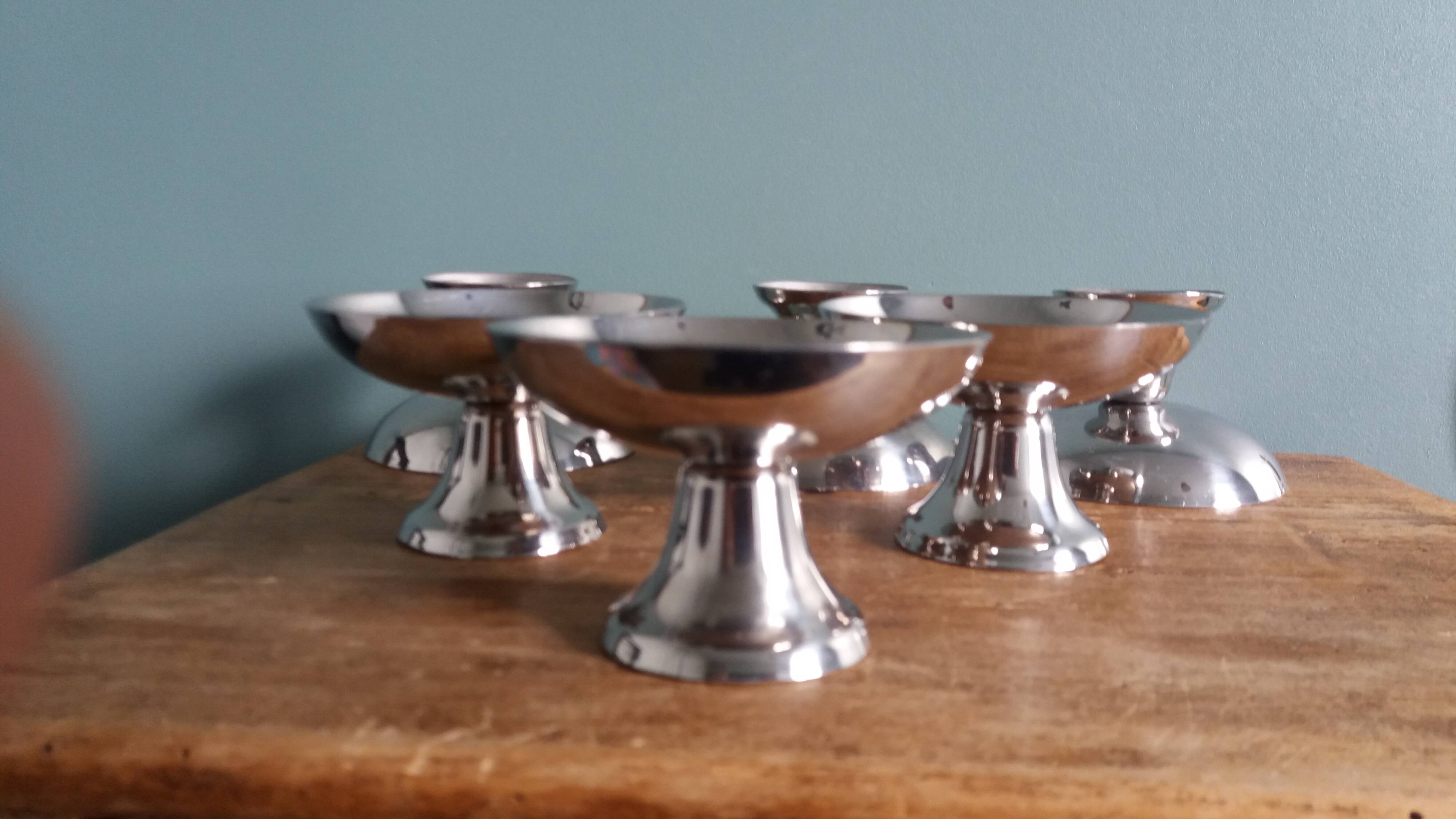 Guy Degrenne stainless steel ice cream cups