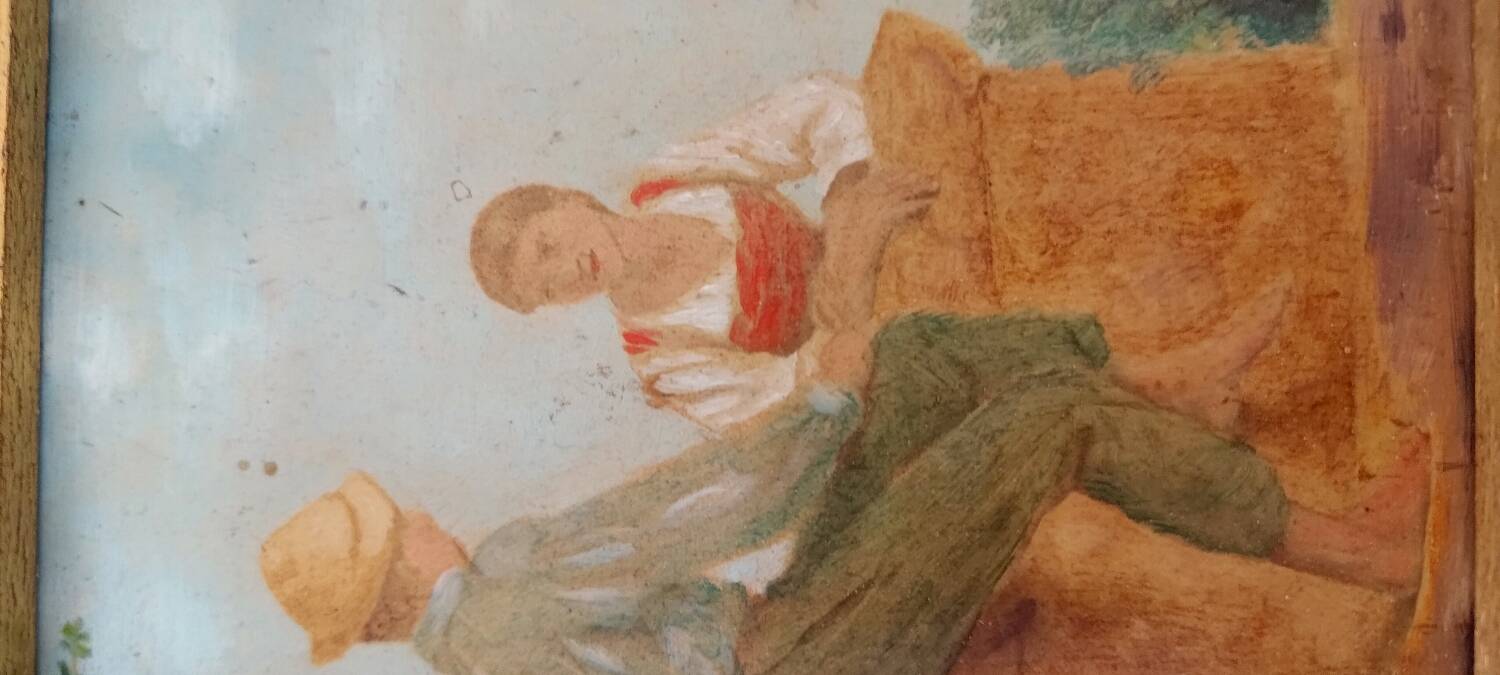 Tableau à l'huile scène galante