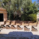 6 vintage rattan chairs dlg Verner PANTON