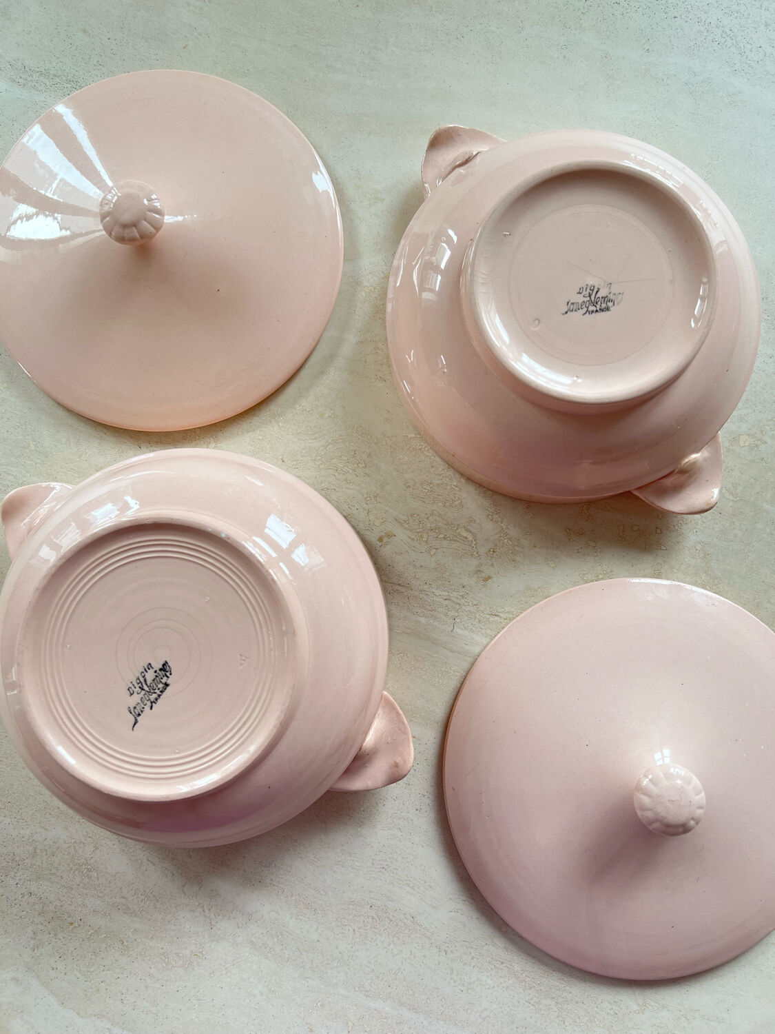 Set tureen and vegetable Sarraguemines Digoin