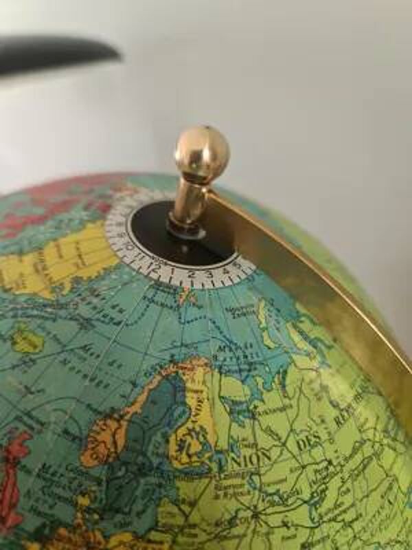 Globe lumineux Taride 1960- mappemonde en verre