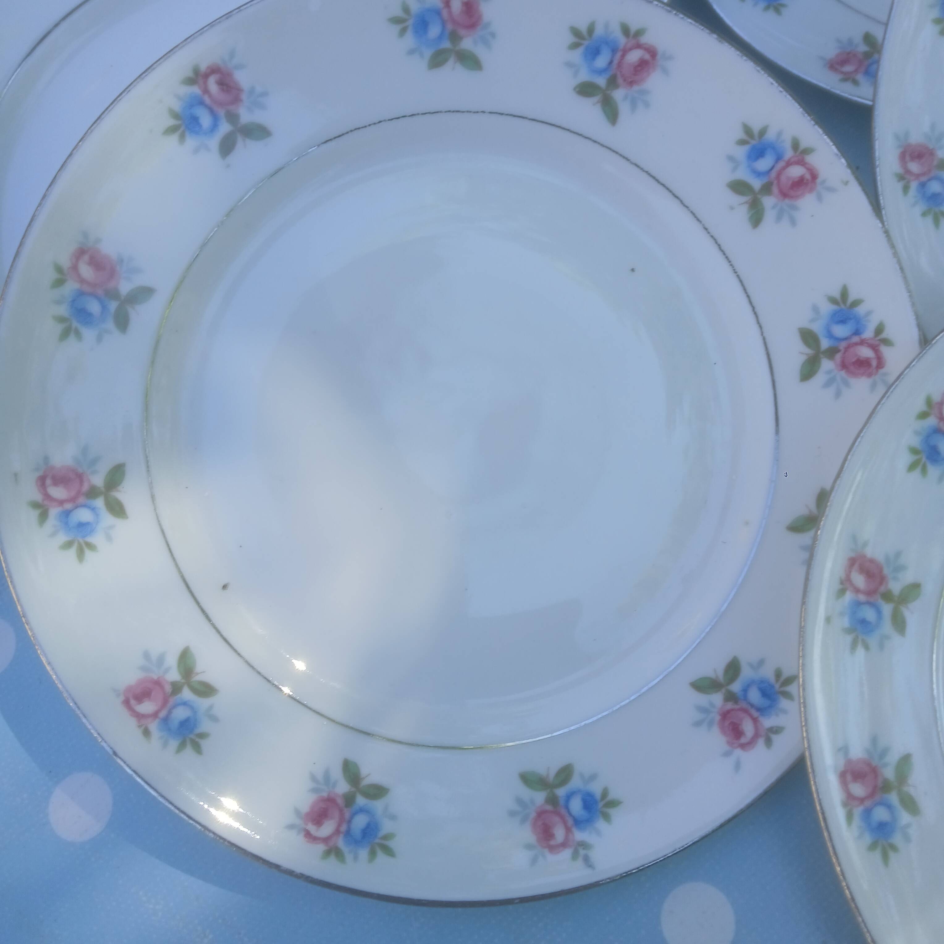 Vintage dessert plate set L.T France