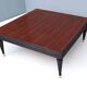 Vintage square black walnut coffee table