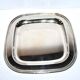 Plateau carré vintage en métal argenté - plat bordure filet 24cm