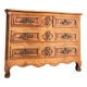 CURVED COMMODE IN WALNUT, PROVINCIAL WORK FROM THE LOUIS XV XVIII PERIOD