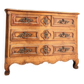 COMMODE GALBÉE EN NOYER TRAVAIL PROVINCIAL D’ÉPOQUE LOUIS XV XVIII EME