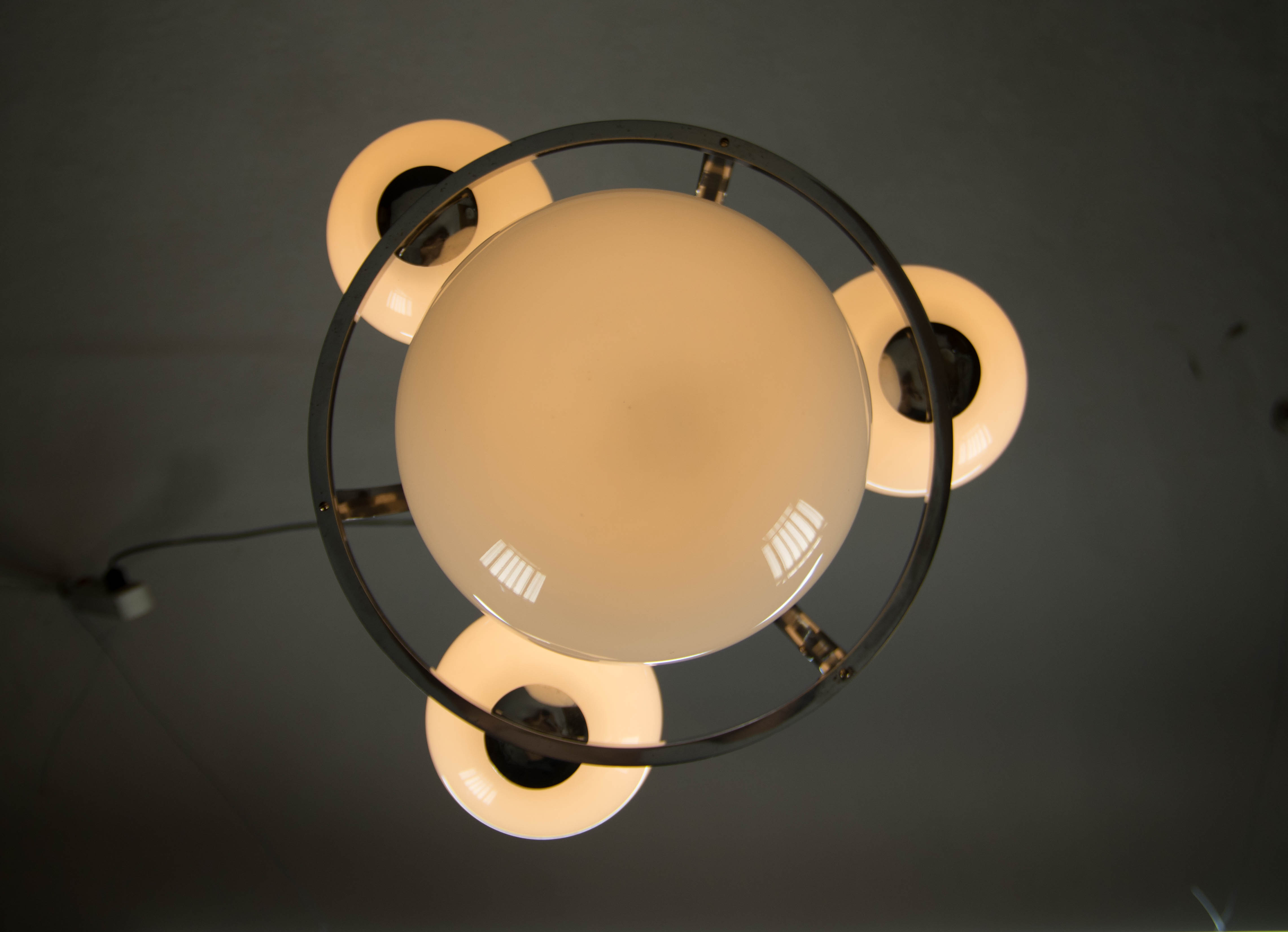 Bauhaus Chrome-plated Chandelier, 1930s