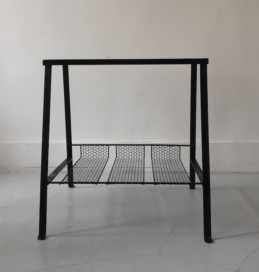 selette side table in ceramic and metal, 1950