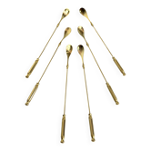 Long coffee or cocktail spoons in gold plating
