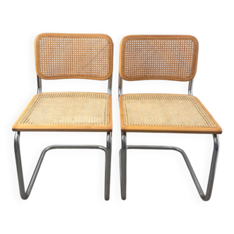Paire de chaise Cesca Marcel b32 Breuer Made in Italy