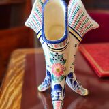 HB flowerpot in Quimper earthenware