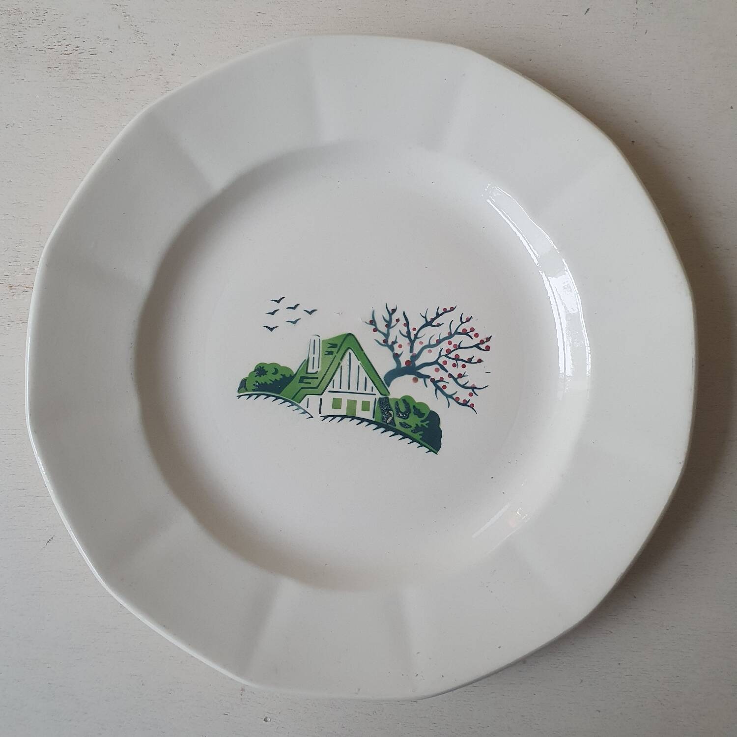 Round dish Digoin Sarreguemines