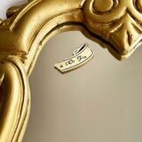 Baroque mirror in golden resin 26x49cm