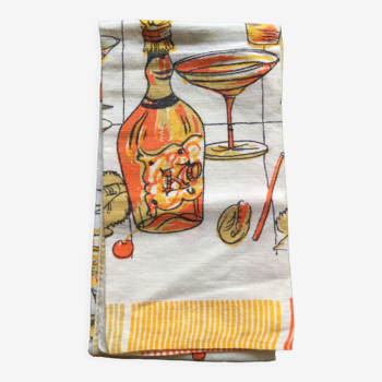 Vintage tea towel with patterns
