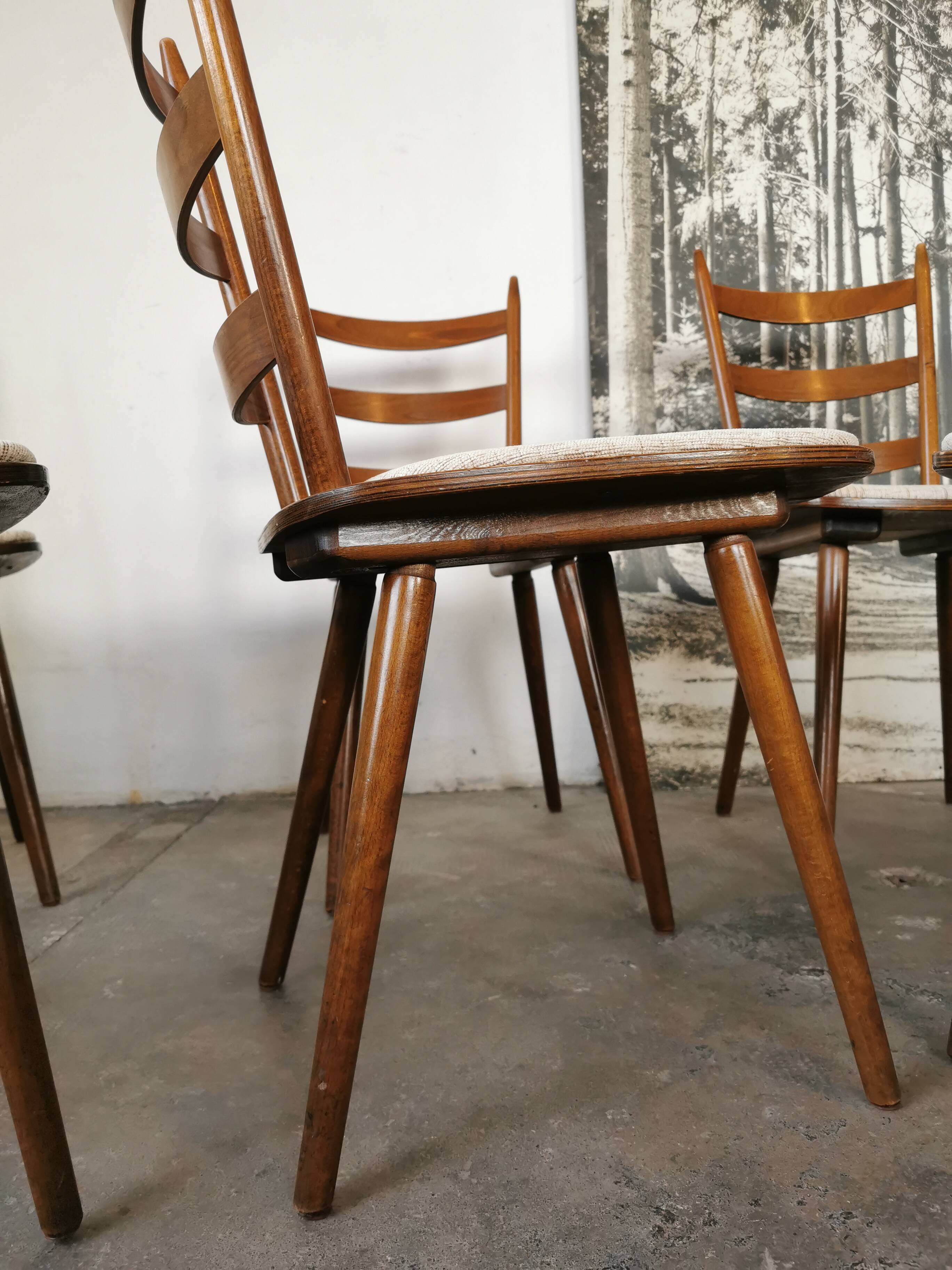 Set de 6 chaises bistrots Hiller, vers 1960