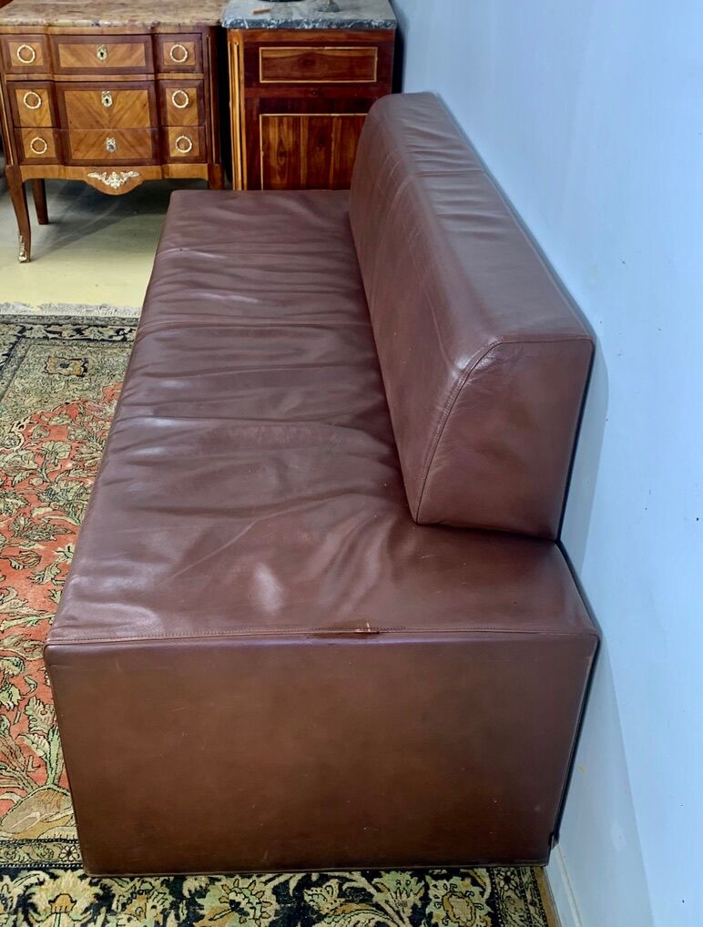 Walter Knoll bench, brown leather