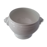Soupière en porcelaine blanche tête de lions