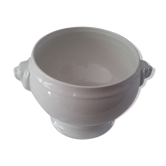 Soupière en porcelaine blanche tête de lions