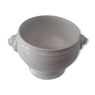 White porcelain soup with lions head