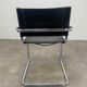 Black and chrome leather cantilever armchair
